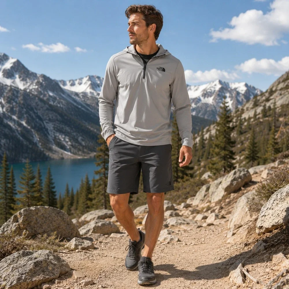 THE NORTH FACE Men's New 38R Horizon 2.0 Shorts ASPHALT Grey UPF 50 Hike